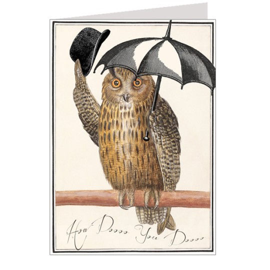 Dapper Owl Card ~ England